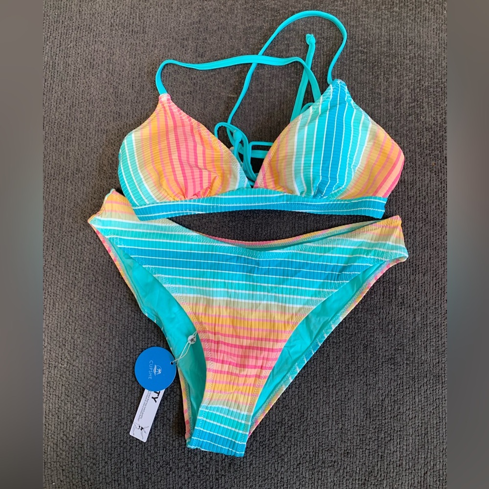 Cupshe Rainbow Colored Bikini Set NWT 🌴
